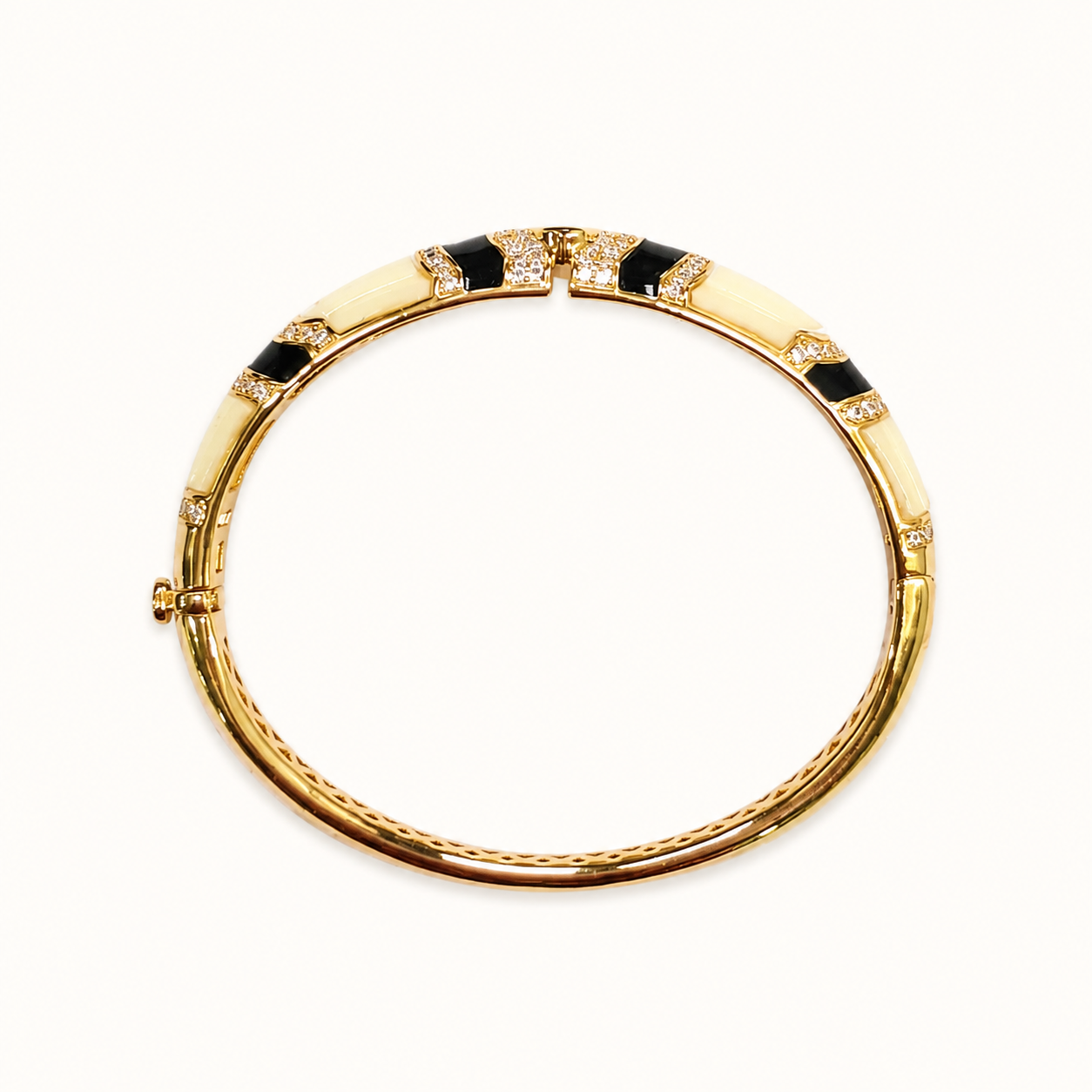 Ivory and Black Lacquer Cuff