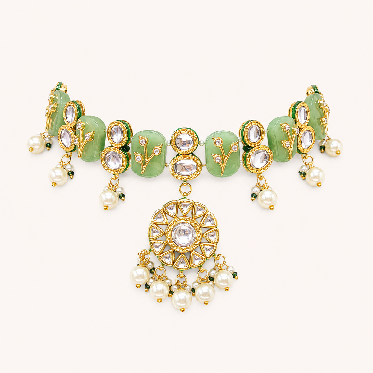 Meher Collection - Pearl & Mint Bagh Set