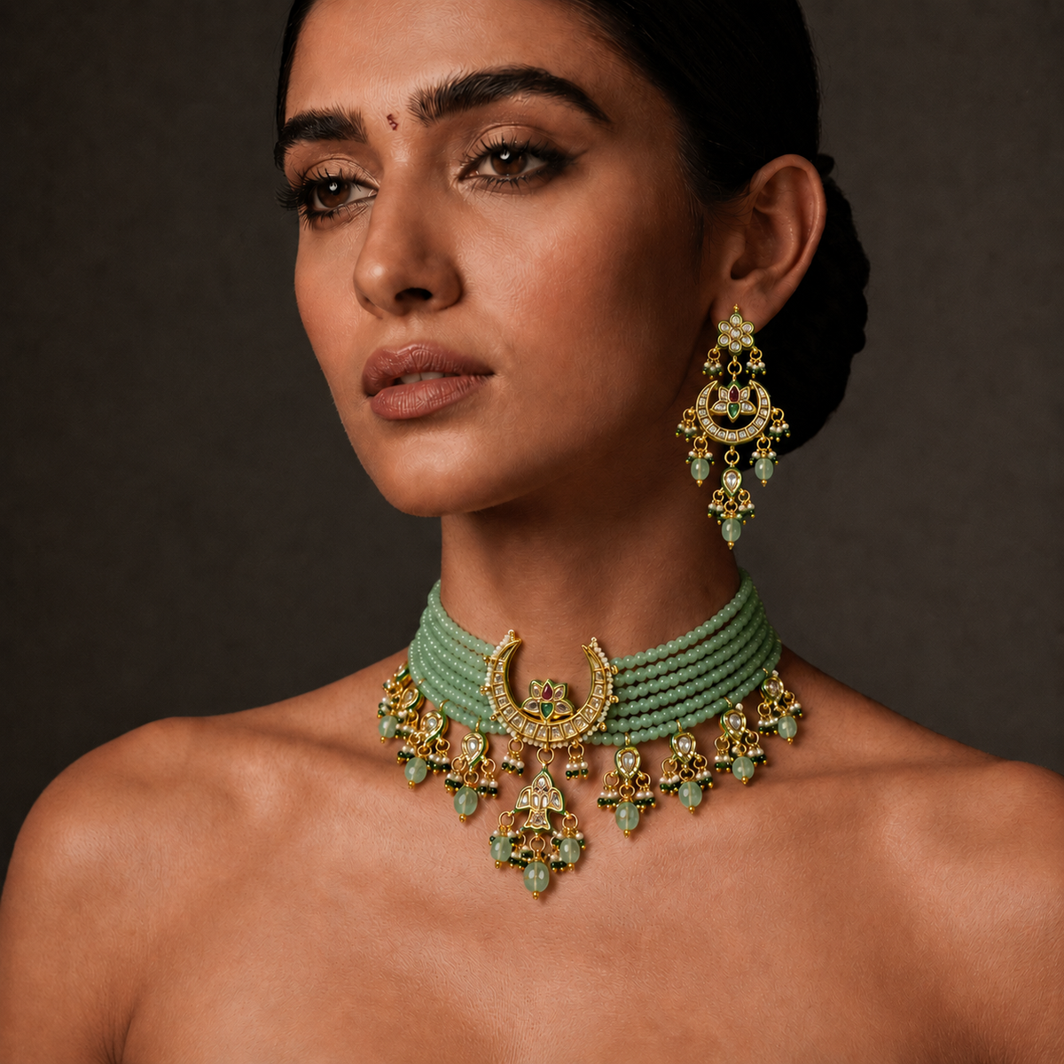 Meher Collection - Chand Choker Mint Beads