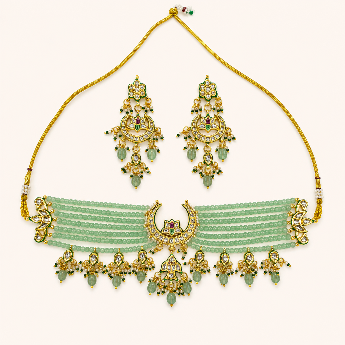 Meher Collection - Chand Choker Mint Beads