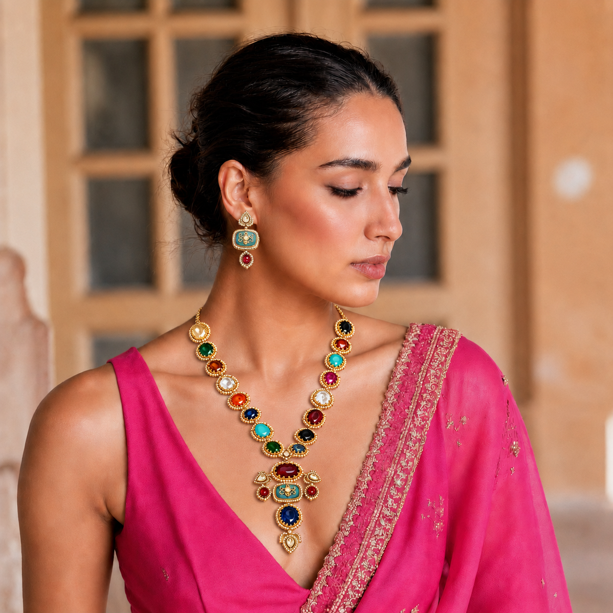 Navratna Royale Necklace Set