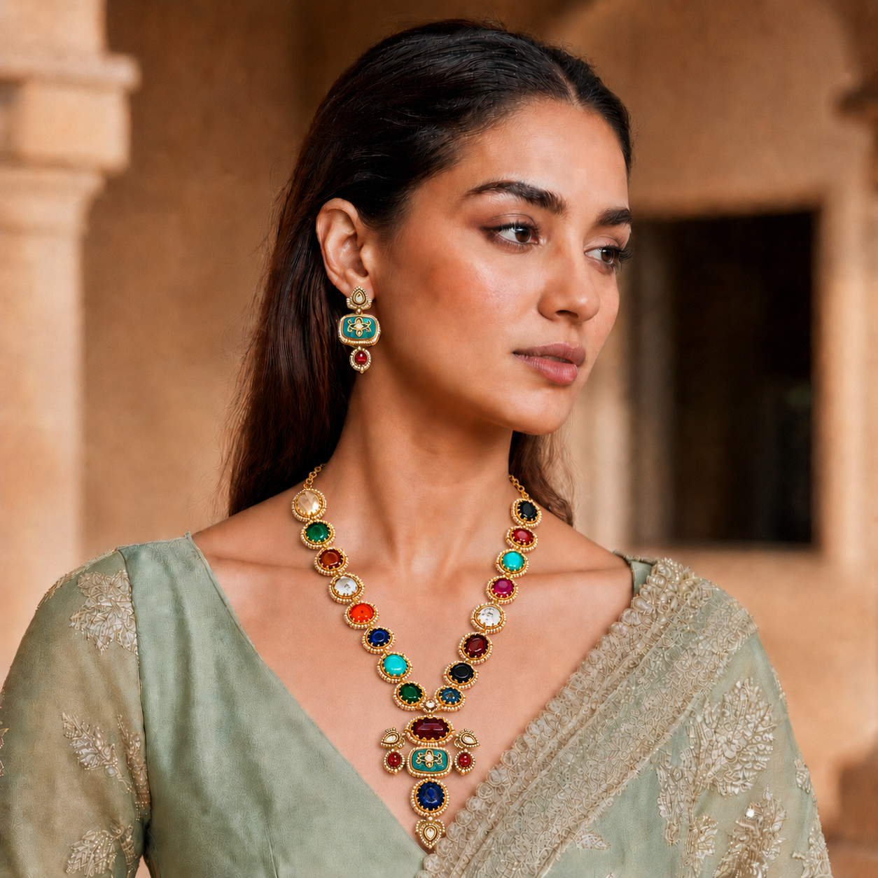 Navratna Royale Necklace Set