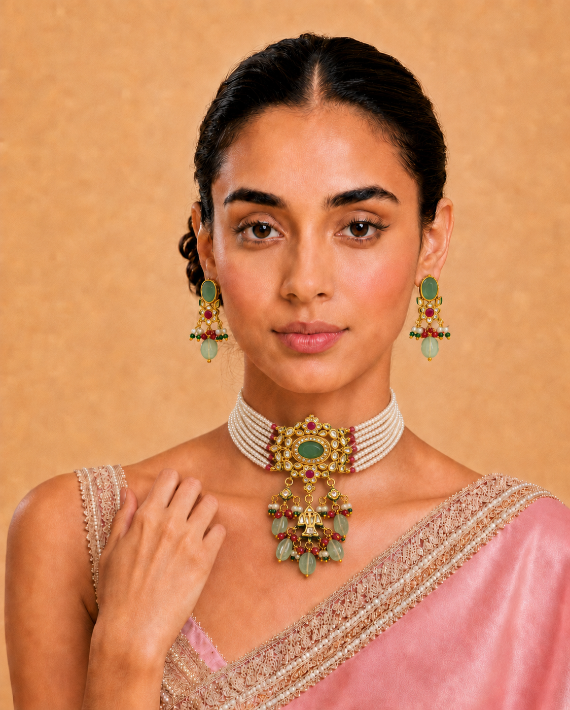 Meher Collection - Mint Pearl Choker