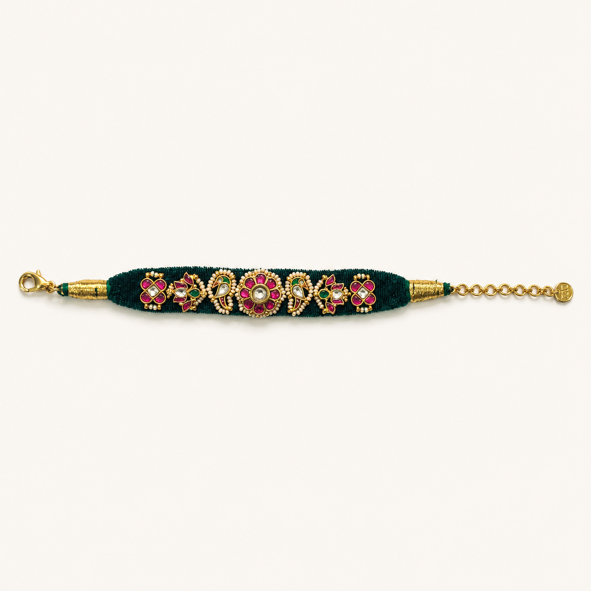 Noor Bracelet - Emerald Green Valvet Lotus