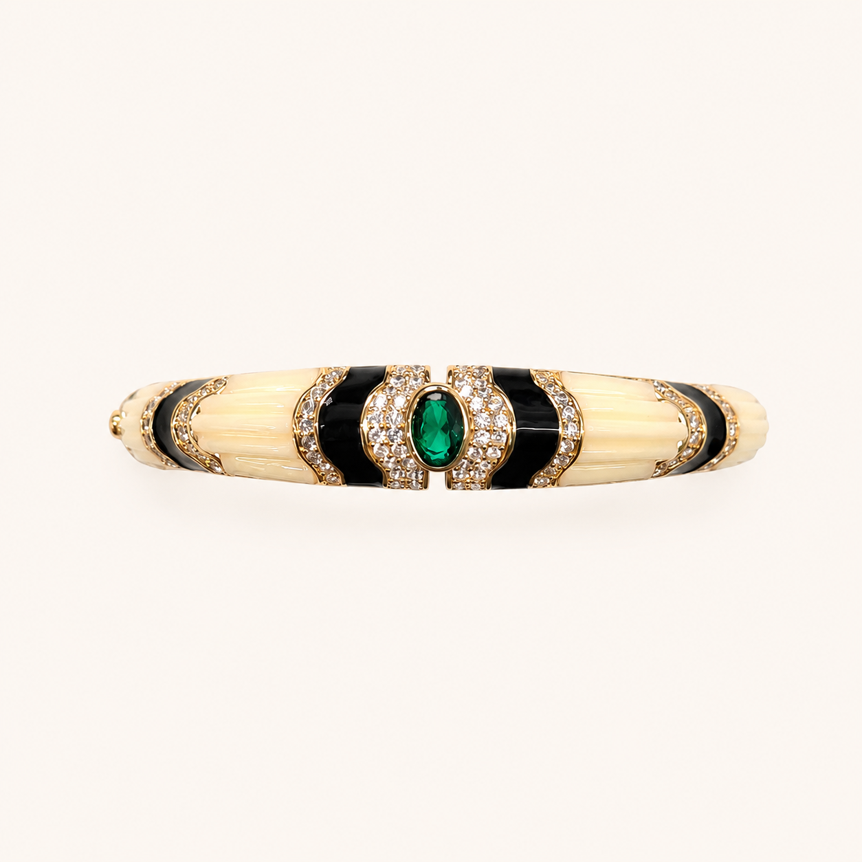 Ivory and Black Lacquer Cuff