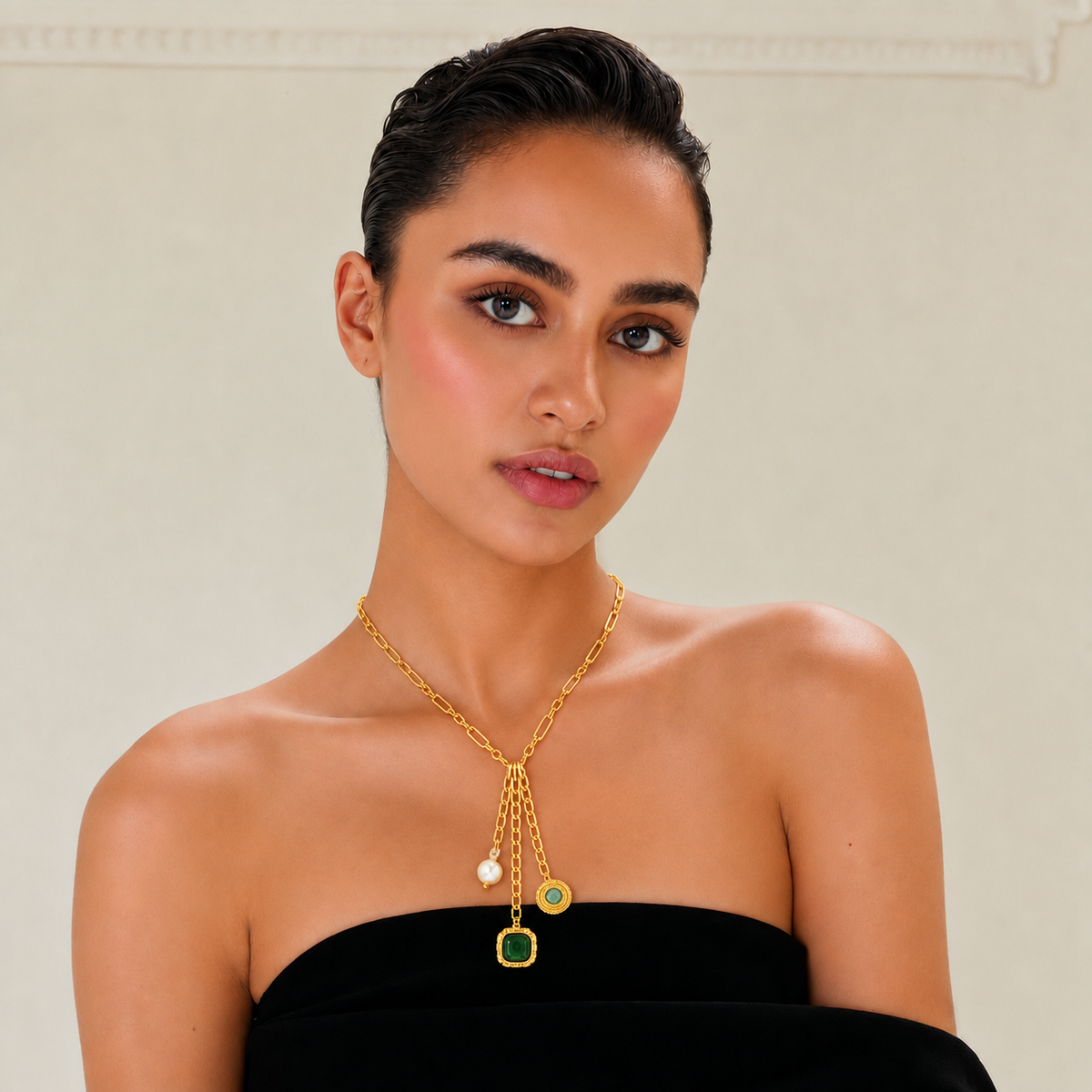 Charm Necklace - Emerald Square Agate