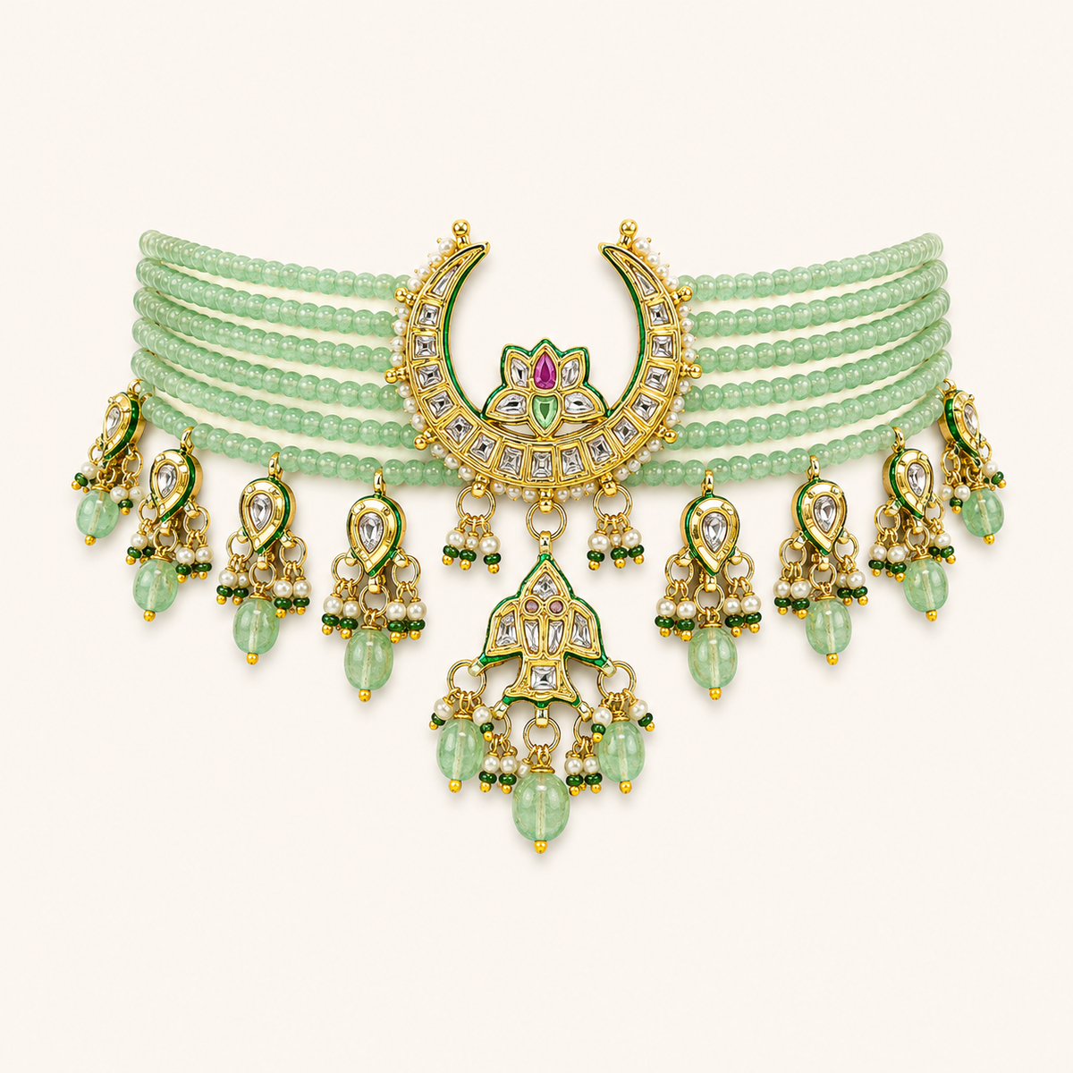 Meher Collection - Chand Choker Mint Beads