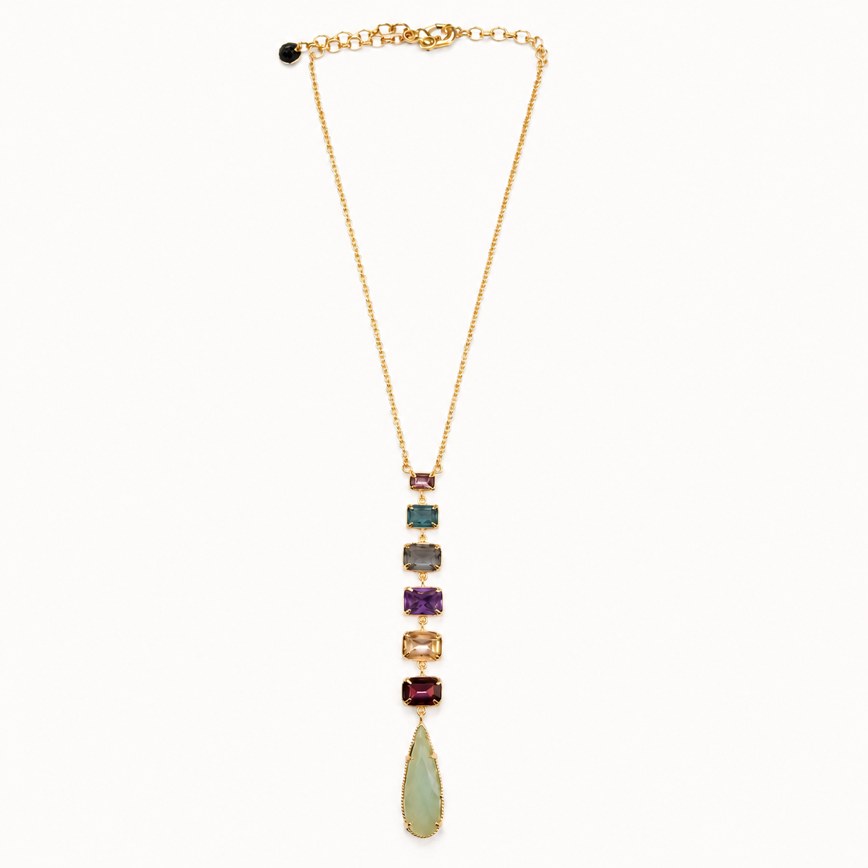 Multicolor Gemstone Drop Necklace