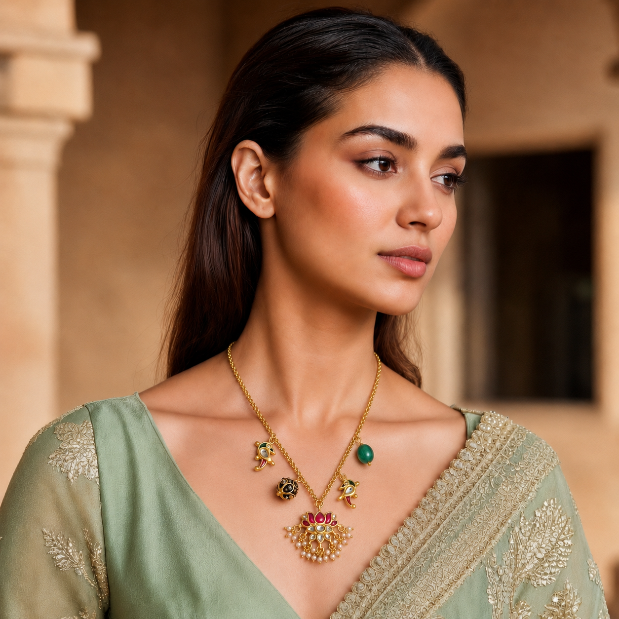 Gajra Charm Necklace